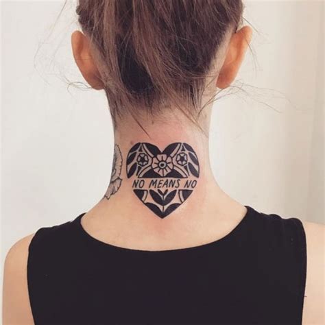 neck heart tattoo